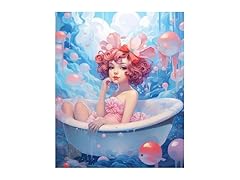 Full Drill Cartoon Girl Bathing Square 