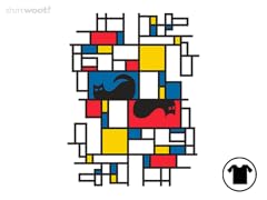 Schrodinger's Cat in the Style of Mondrian