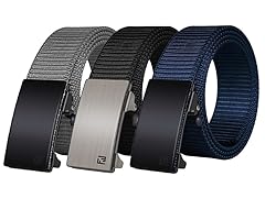 MultiPack Mens Nylon Ratchet Belt - No Holes!