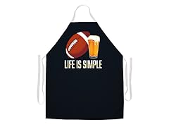 "Life is Simple" Football Apron-Black