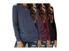 Women’s Long Sleeve Tee Shirts 3 Pack