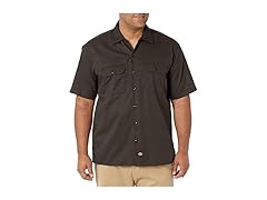 Dickies Mens (3XLT) SS Work Shirt Dark Brown