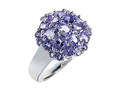 Sterling Silver Tanzanite Cluster Ring