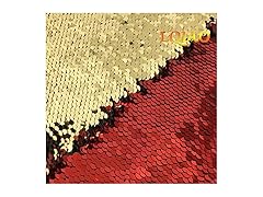 LQING HOT Red Gold-Reversible Sequin Fabric