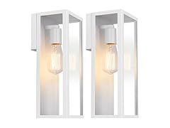 2-Pack 13" White Outdoor Wall Lanterns