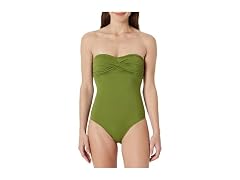Amazon Essentials Women (L) Bandeau Swimsuit Olive