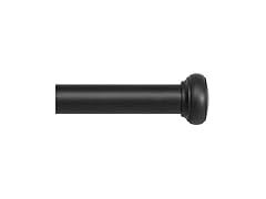 Kenney 1" Weaver Curtain Rod, 72-144", Black