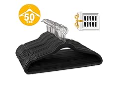 50 Pack Velvet Multi-use Hangers with 10 Clips