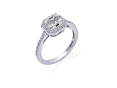 Sterling Silver Halo Ring Size 8