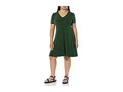 Amazon Essentials Womens SS VNeck Fit Flare Dress