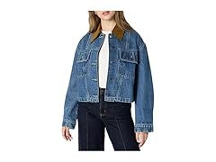 Women's Oversized-Fit Cropped Denim Jacket