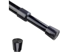 Black Spring Tension Curtain Rods 4-Pack