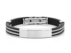 Bracelet w/ Inlay Wire Accent & ID Plate