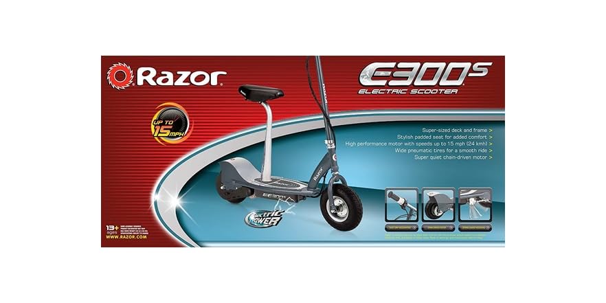 Gray Razor Scooter Razor E300S Seated Electric Scooter (Gray)