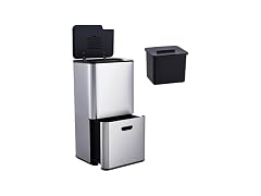 Takywep 16 Gal Dual Compost Bin Silver