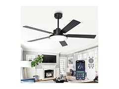 Parrot Uncle Black Ceiling Fan with Light & Remote