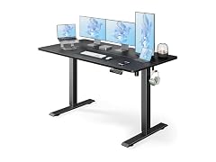 Marsail Electric Standing Desk, Adjustable, 55x24", Black