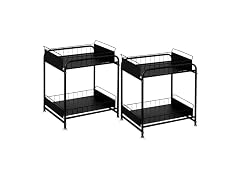Basicwise Under Sink Organizer  2-Tier, Set of 2