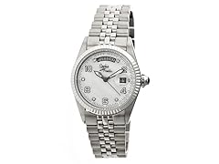 New York MOP Bracelet Watch w/Day&Date