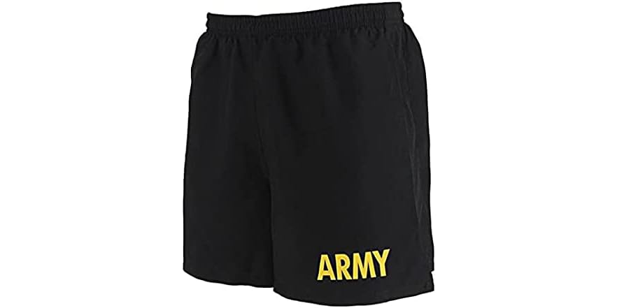 Army PT Shorts - with Pockets (Medium) Black