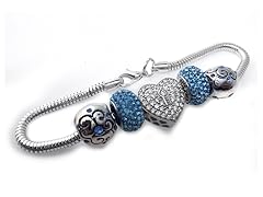 Fiora Blue of Sparkles Bead Bracelet