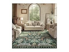8x10 ft Green Washable Area Rug