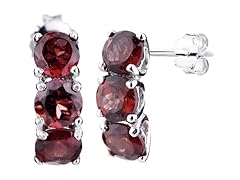 2.50 CT Garnet Earrings Sterling Silver