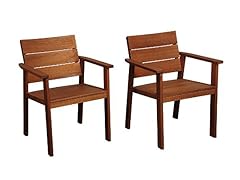 2-Piece Eucalyptus Chair Set, Cushions