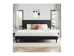 Novilla King Bed Frame and Headboard, King Bed Frame, Velvet