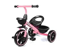 KRIDDO Toddler Tricycle, Tool-Free Trike, Pink