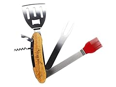 5-In-1 BBQ Grilling Tools With Wood Handles
