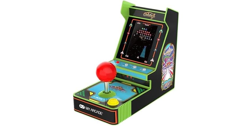 My Arcade Galaga Red Joystick Player : Console de Jeu vidéo rétro sous Licence Officielle Galaga et Galaxian Mini Jeu Portable Écran Couleur 3,5