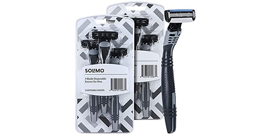 Solimo 5 Blade Razor Solimo Razors for Men, 6 count