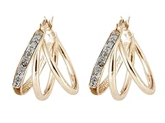 0.10 CT Diamond Earrings Gold Plated