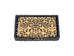 Woven Napkin Holder with Paper Napkin Set, Leopard