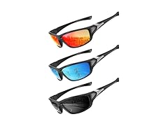QALLY Polarized Mens Sunglasses -  3pk