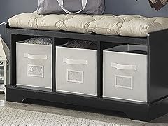 Walker Edison Wood Storage Bench, 42"