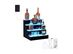 16'' LED Lighted Liquor Bottle Shelf, 4 Tier 