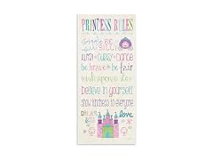 Princess Rules Rectangle Wall Plaque