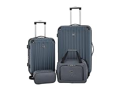Travelers Club Midtown Hardside 4-Piece Luggage Travel Set, Slate