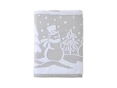 SKL Home Christmas/Winter Scenic Snowmen 100% Cotton Grey