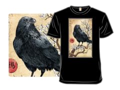 Crow on a Branch Woodblock