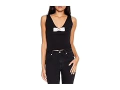 Forever 21 Women (L) Rhinestone Bow Tank Top