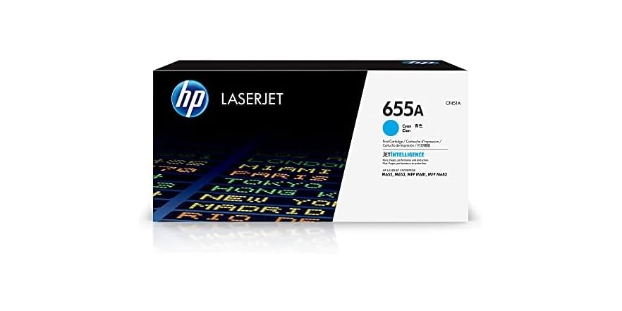 HP 655A Cyan Toner Cartridge, CF451A