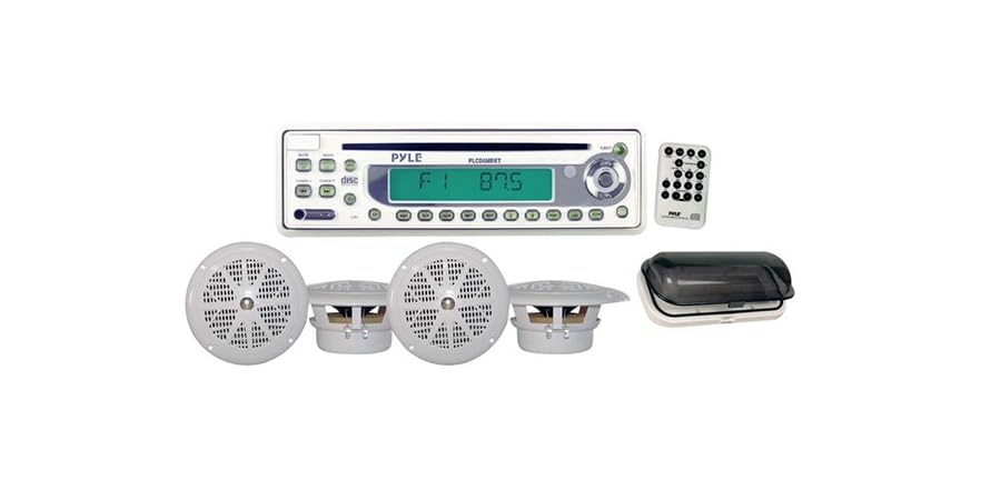 Waterproof Marine AM/FM/CD Player Receiver Set (White)