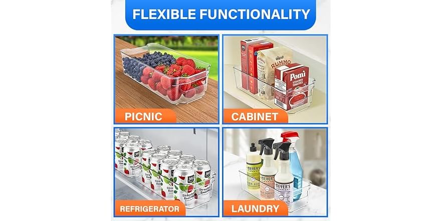 Lifemaster 6-Piece Stackable Refrigerator Bin