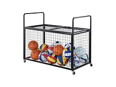 Rolling Sports Ball Storage Cart, Lockable