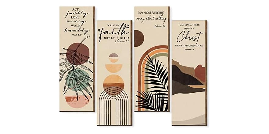 4 Pieces Bible Verses Wall Art