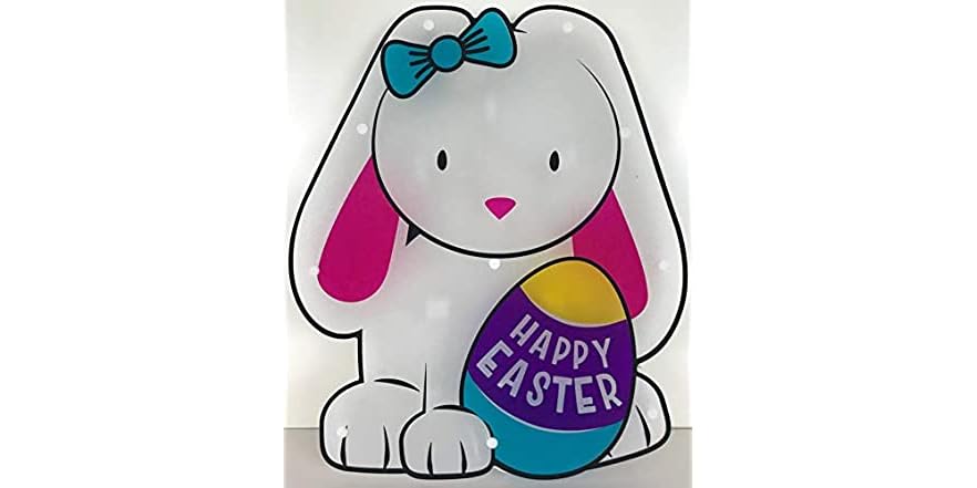 Lighted Easter Bunny Window Decoration