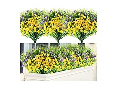 GREENRAIN 12 Bundles Artificial Flowers Outdoor Fake Flowers 